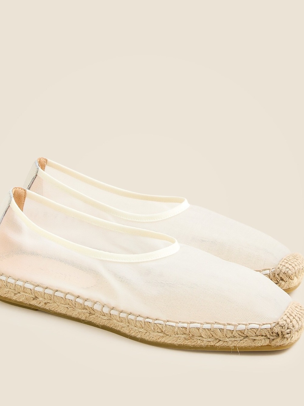 Women's Cream Espadrille Flats - Lightweight Slip-On